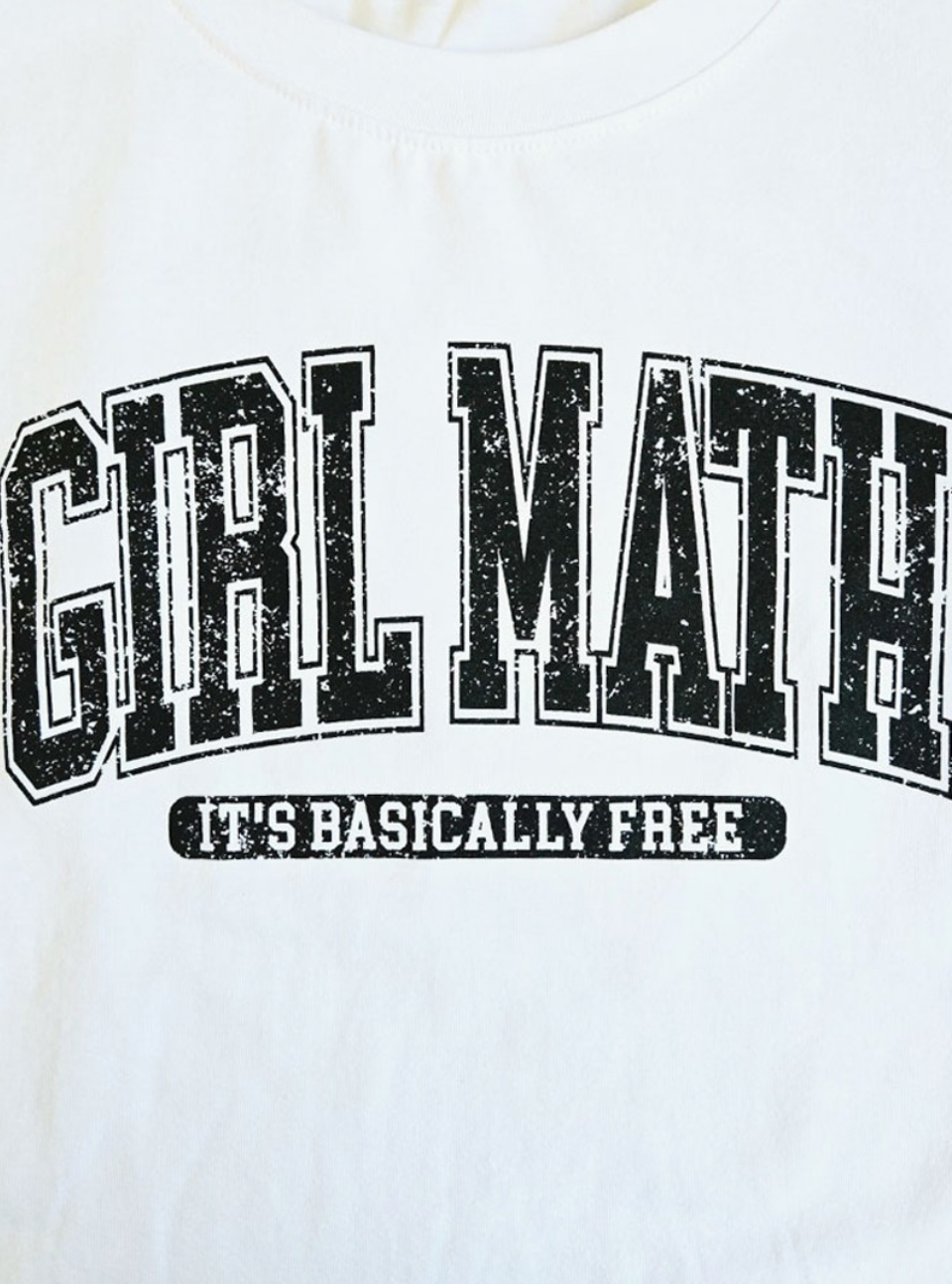 Girl Math Cropped Tee - White