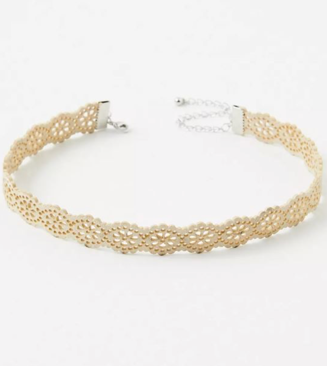 Flower Suede Choker - Ivory