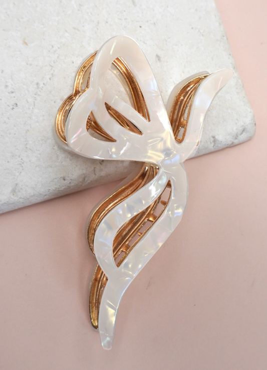 Butterfly Claw Clip - Off White