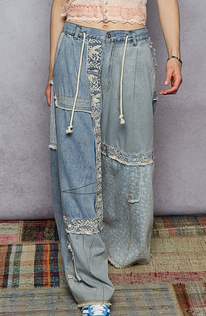 Pinstripes and Floral Jean (Small)