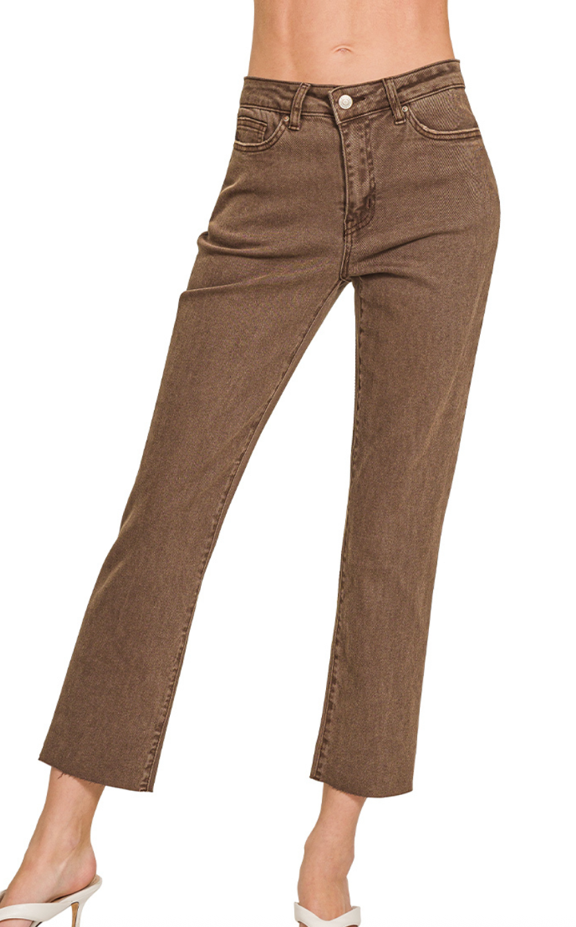 Happy Ankle Jeans - Brown