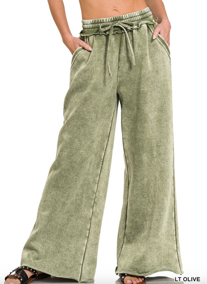 Vintage Wash Sweatpants - Olive