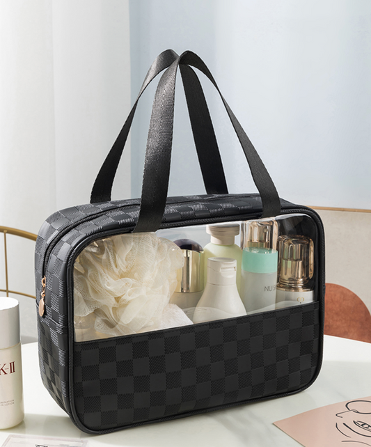 Large Travel Checkered Bag - Black
