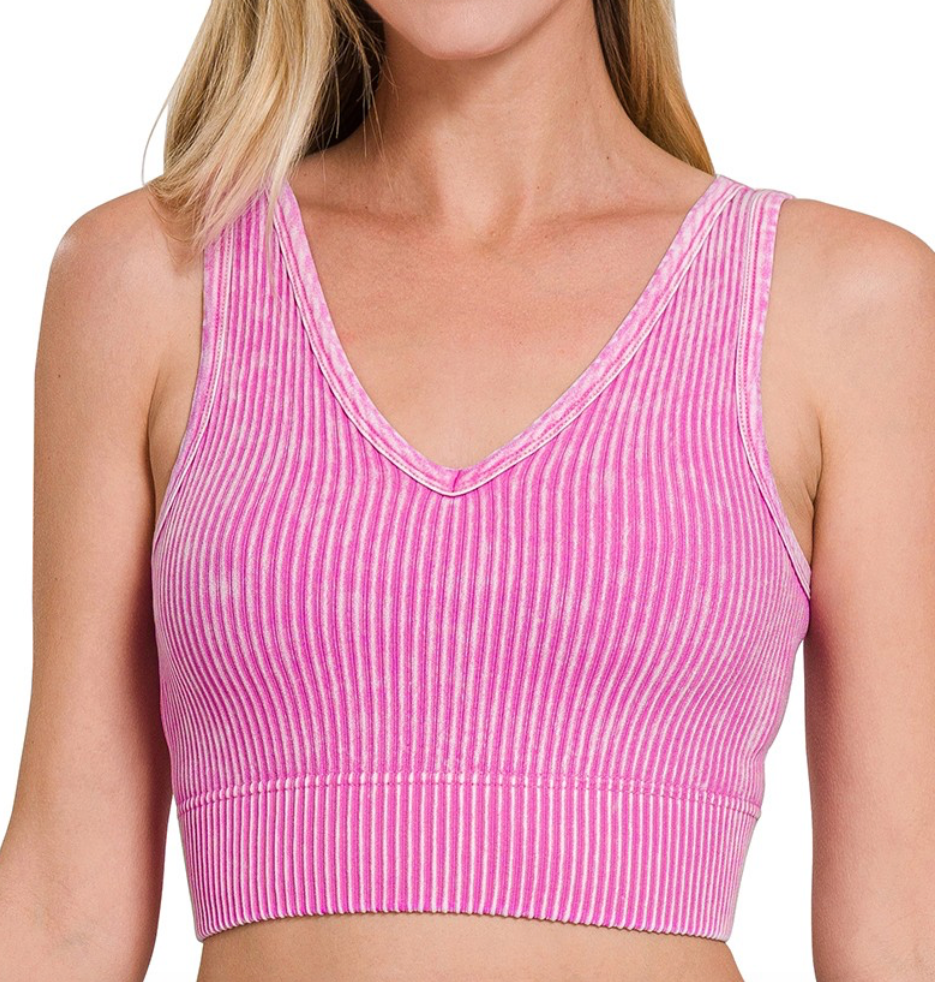 Lin Reversible Crop Tank - Mauve