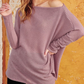 Waffle Knit Tunic Top - Mauve