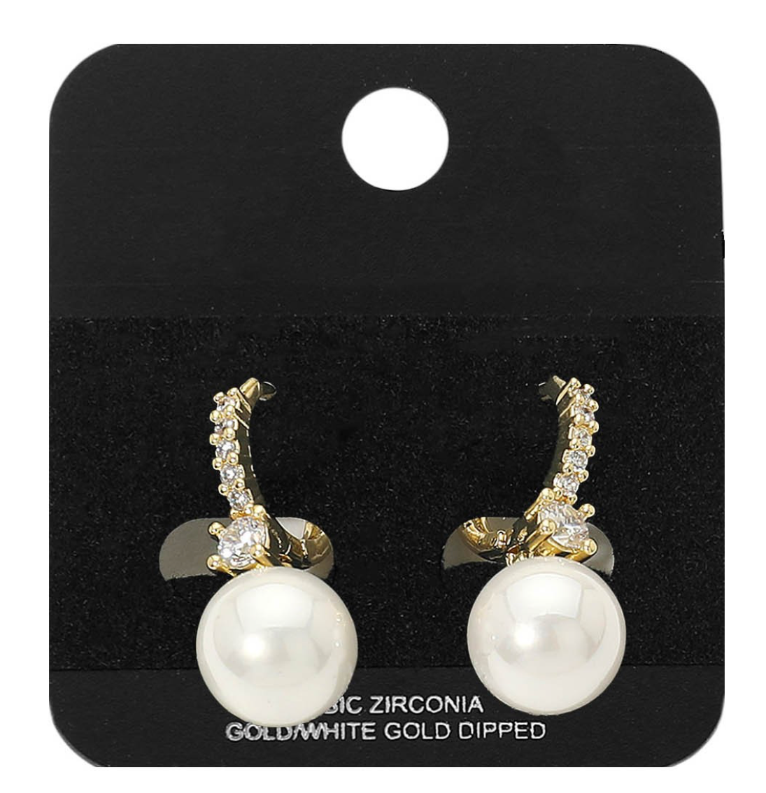 Gold Dipped Pearl Drop Huggies (2 colors available)