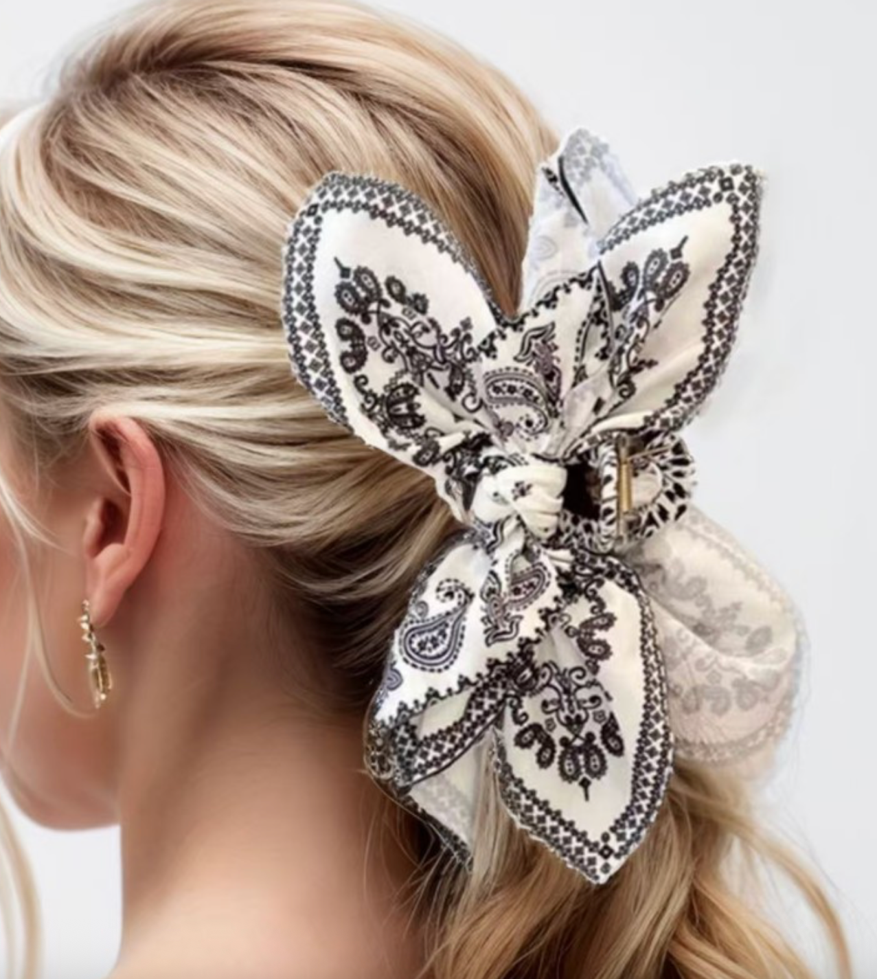 Paisley Fabric Claw Clip