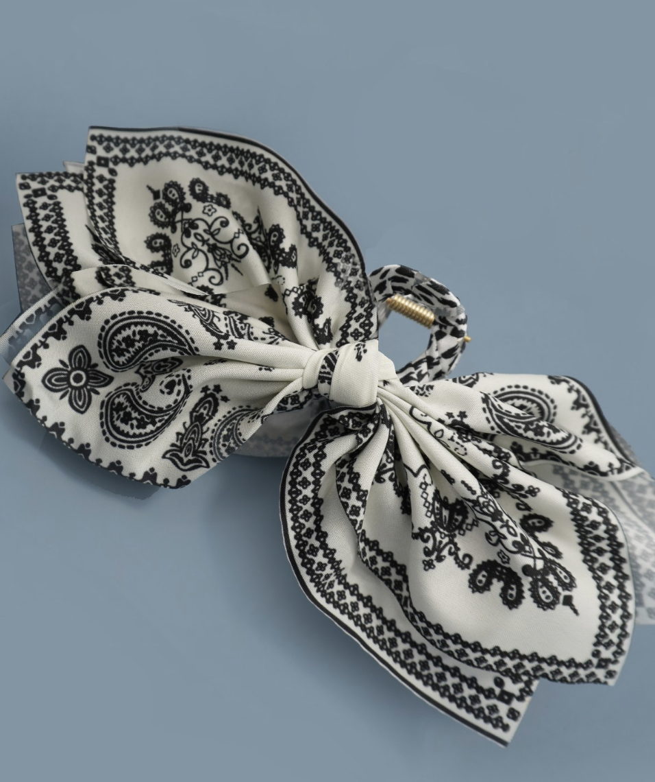 Paisley Fabric Claw Clip