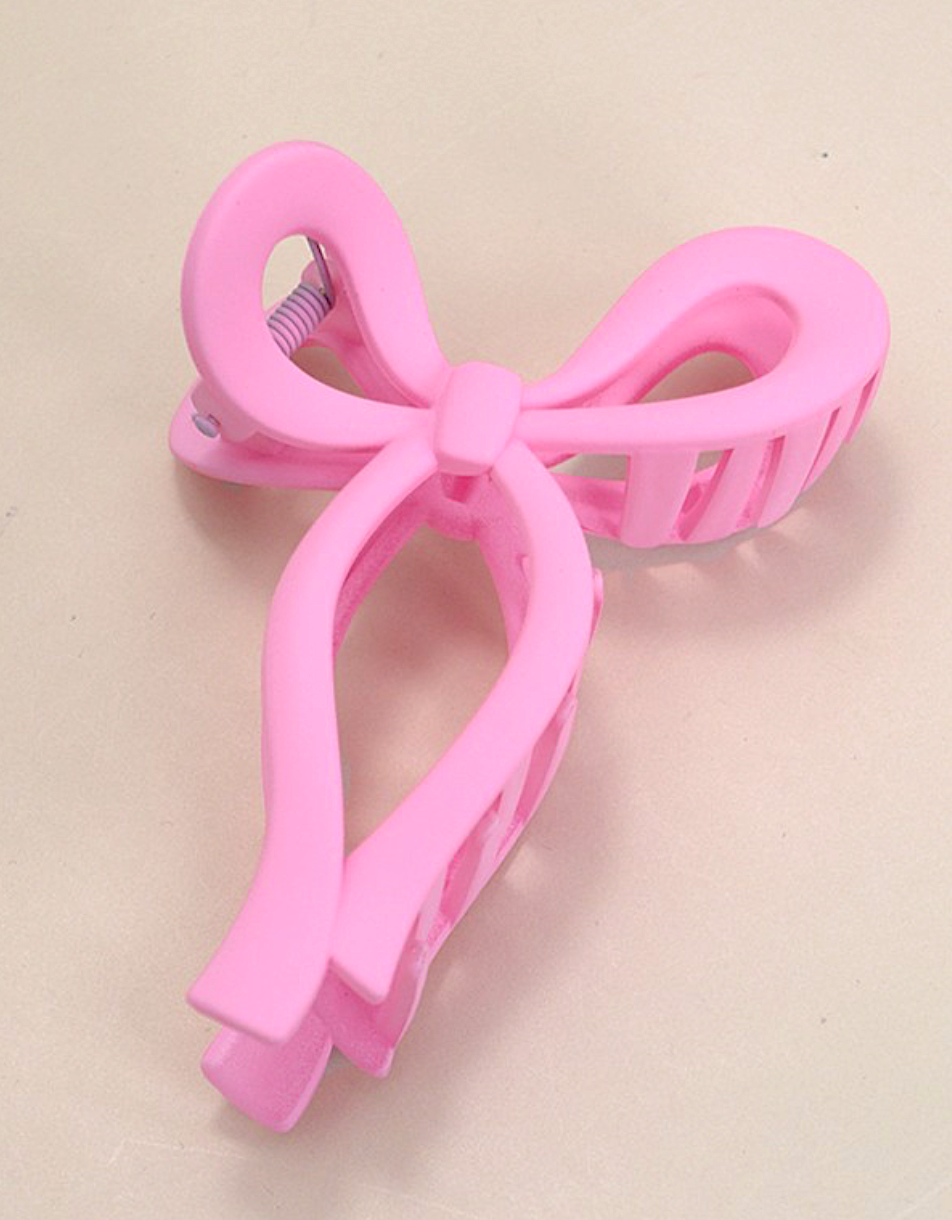 Pink Bow Claw Clip