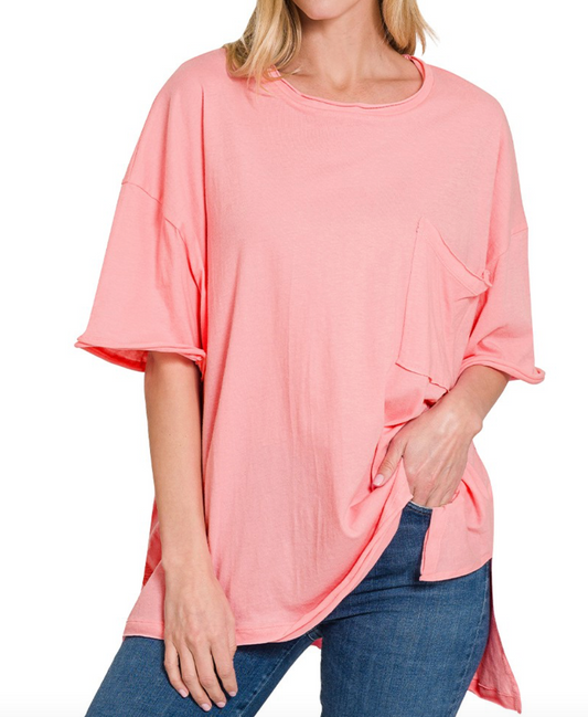 Gina Oversized Tee - Pink