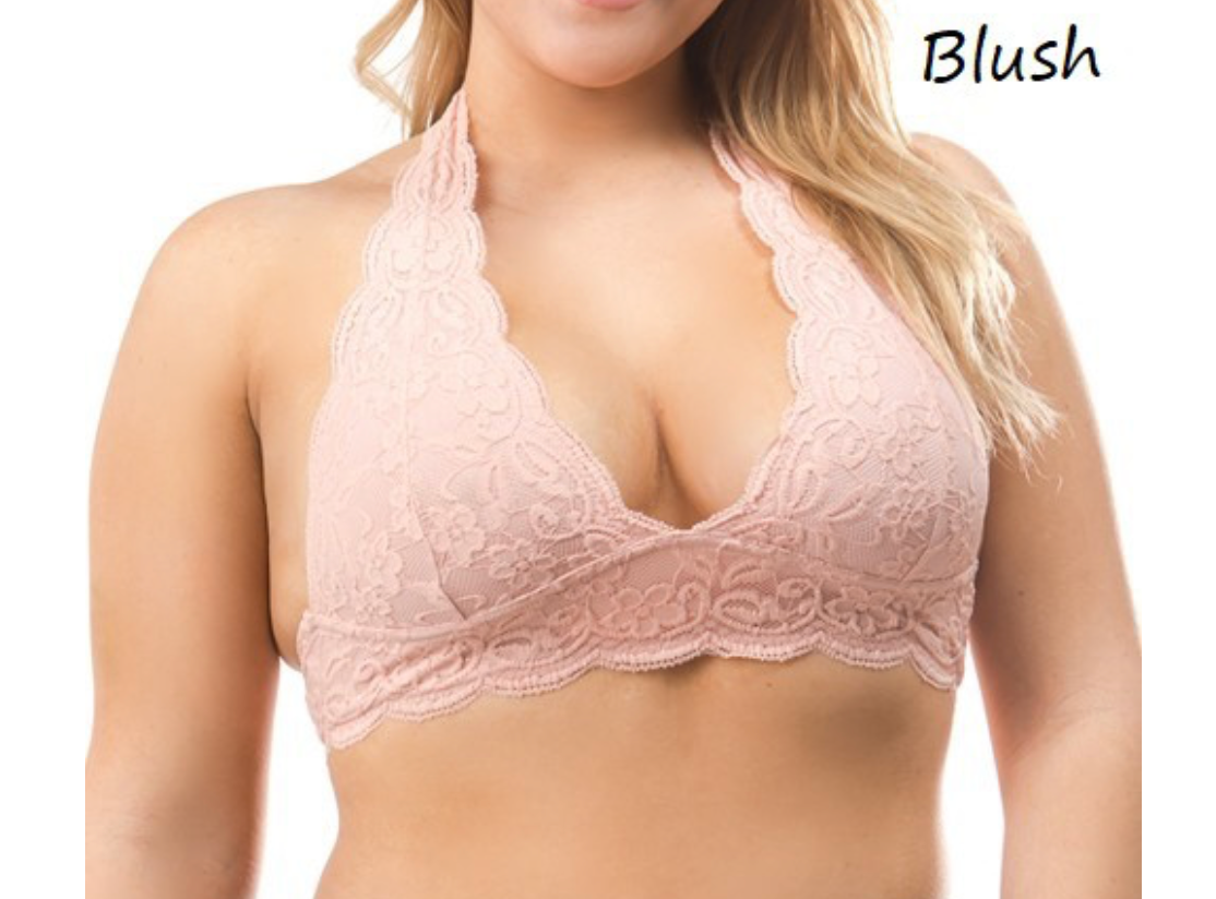 Lace Halter Bralette PLUS (3 colors available)