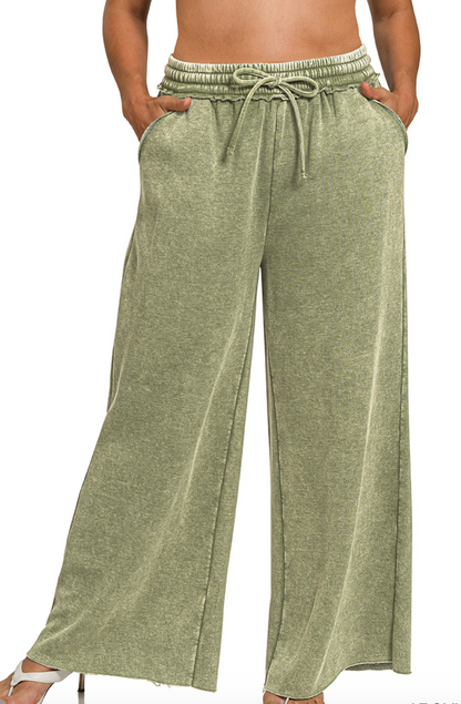 Vintage Wash Sweatpants - Olive