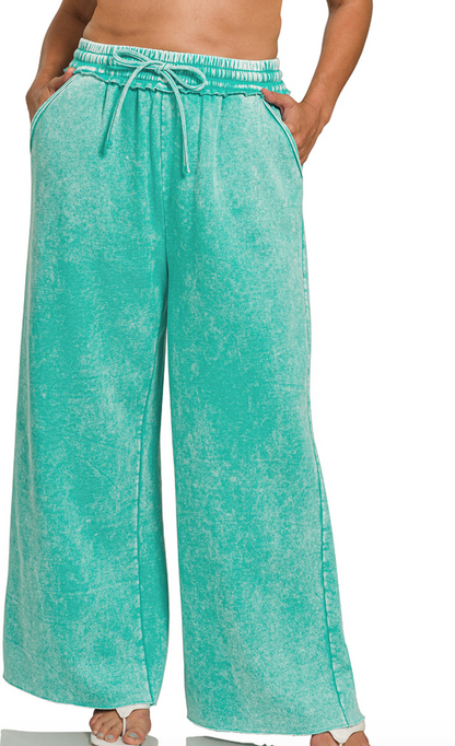Vintage Wash Sweatpants - Turquoise
