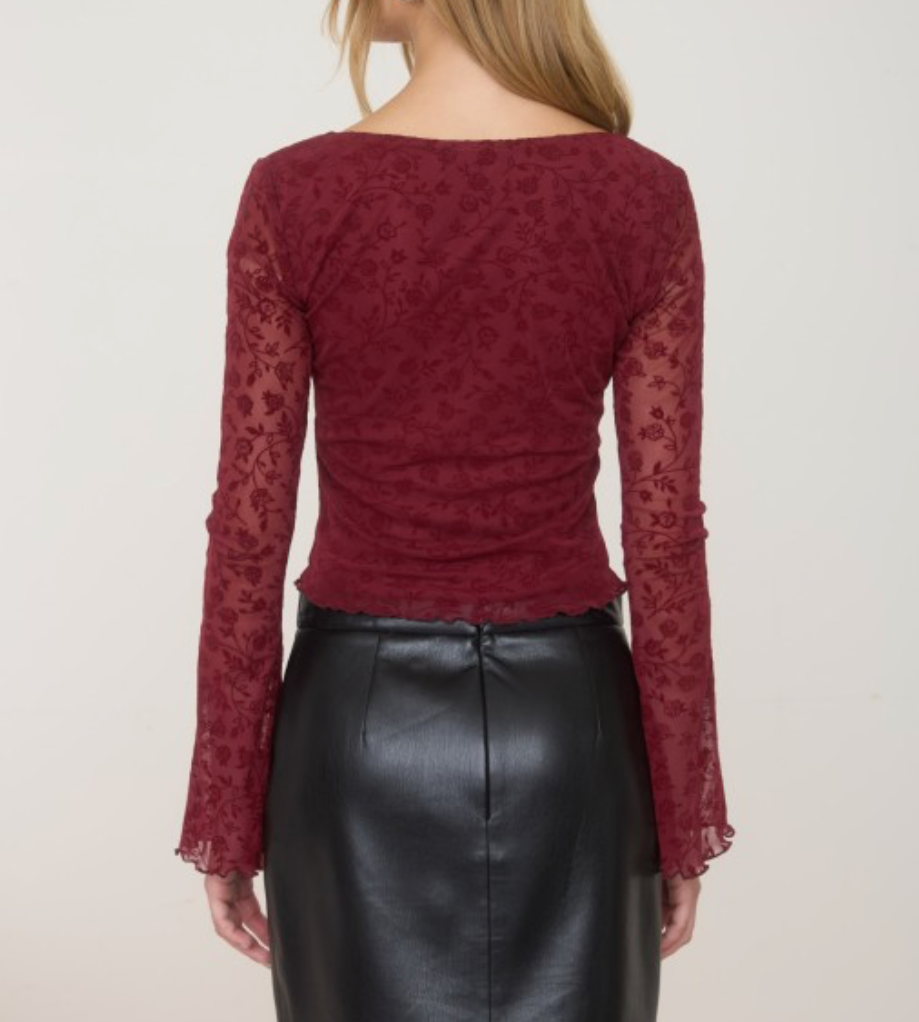 Velvet Floral Romantic Top