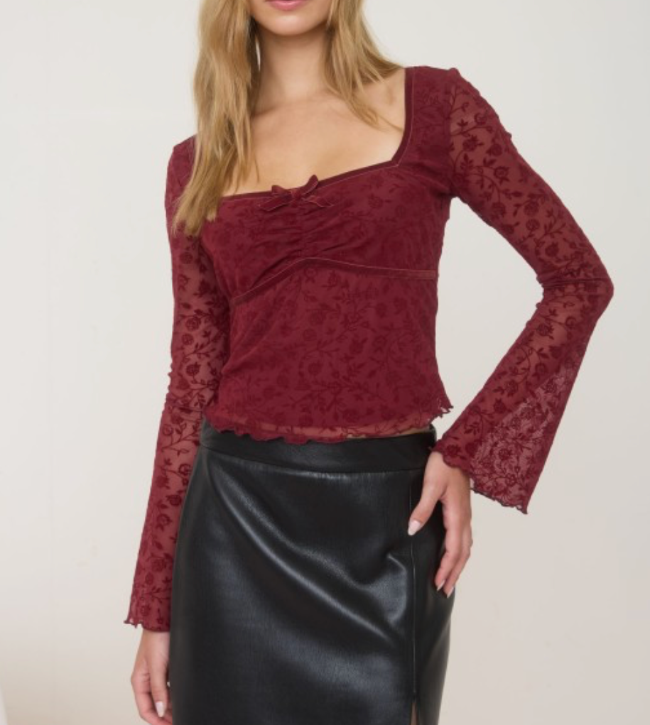 Velvet Floral Romantic Top