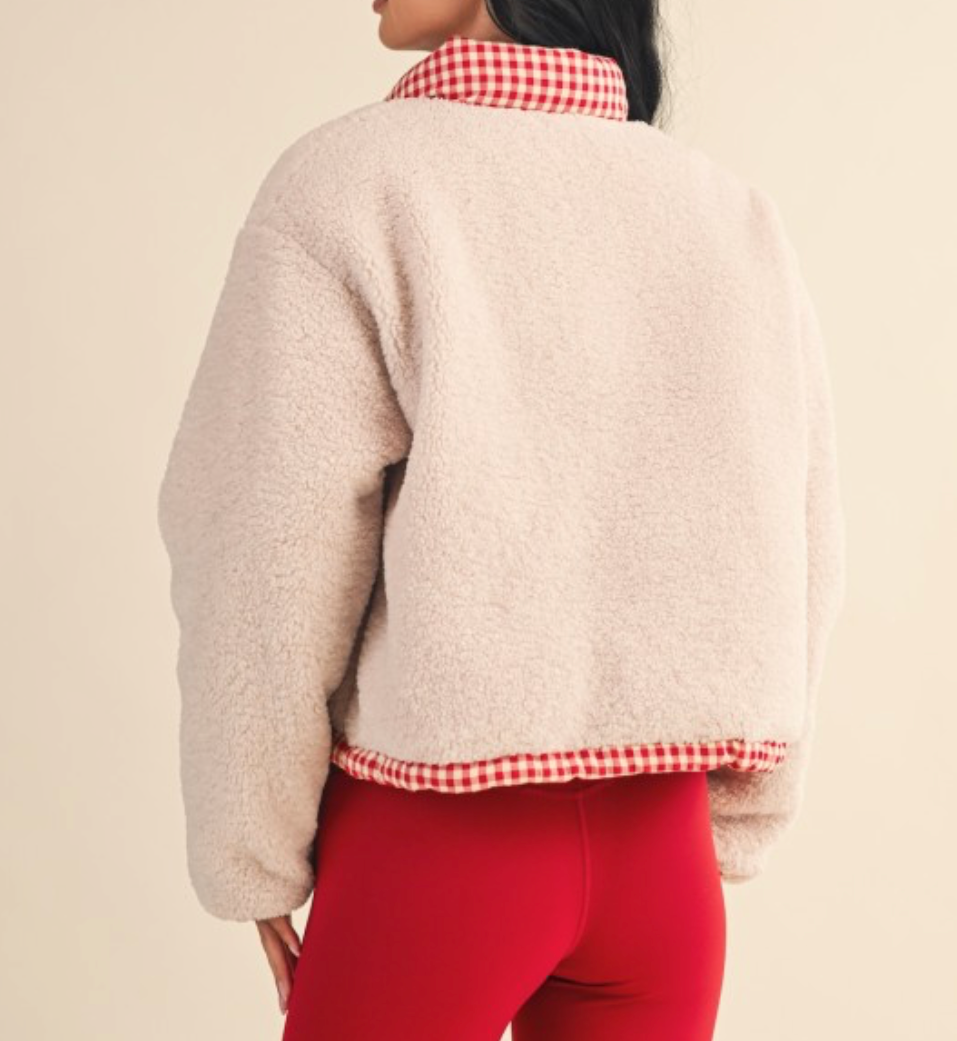 Holiday Reindeer Sherpa Jacket