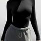 Ribbed Round Neck Long Sleeve