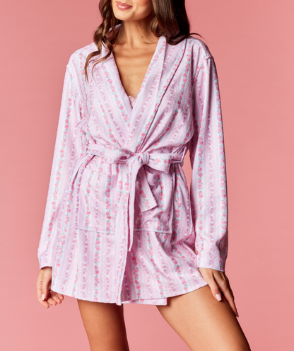 Vintage Floral Bath Robe + Headband