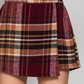 Lana Plaid Skort - Burgundy/Camel