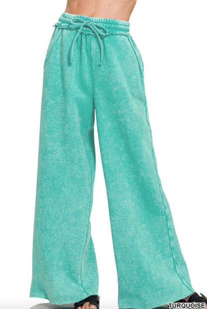 Vintage Wash Sweatpants - Turquoise