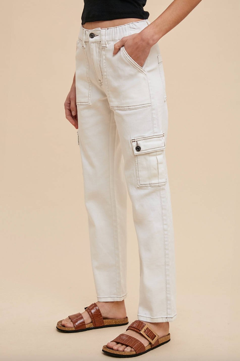 White Cargo Jeans