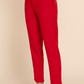 Office Pant With Belt - Red