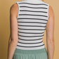 Preppy Sleeveless Knit Top - White