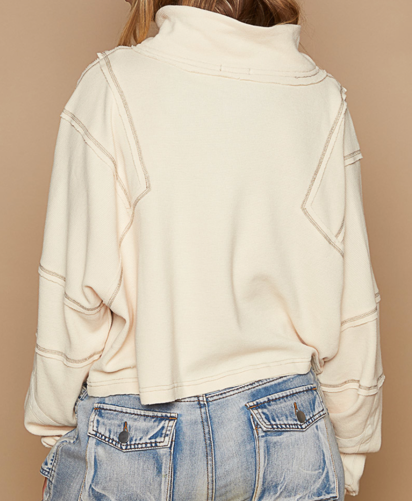 Keosha Half Zip Top - Cream