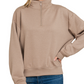 Everyday Zip Up Pullover - Latte